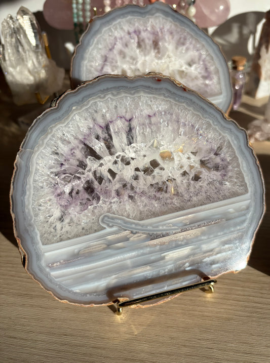 Agate Slab with Quartz Amethyst