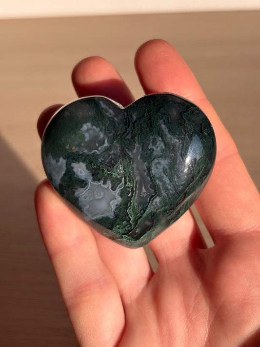 Moss Agate Heart