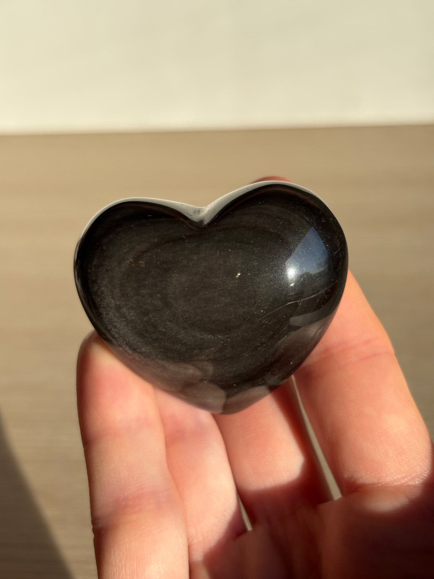 Silver Sheen Obsidian Heart