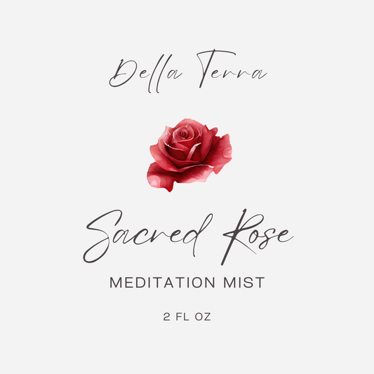 Sacred Rose Meditation Mist by Della Terra — rose cedarwood and lavender aromatherapy room spray for calm and meditation